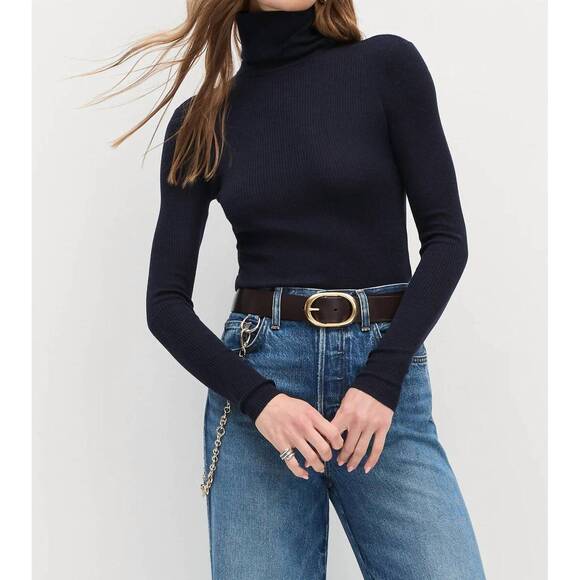 FAVORITE DAUGHTER Sweaters - NEW FAVORITE DAUGHTER amelia long sleeve top in navy